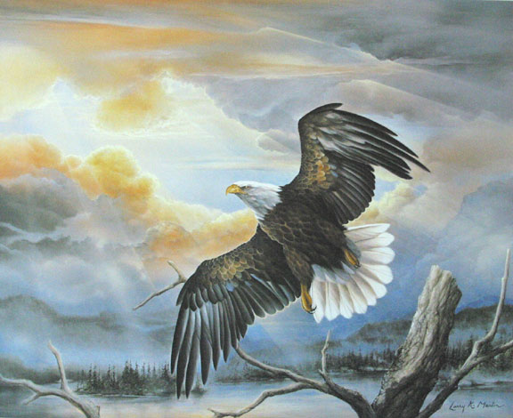 "God Shed His Grace" Bald Eagle from America the Beautiful Series by American wildlife artist Larry K. Martin